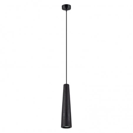 Lampy-sufitowe - lampa wisząca electra czarna beton sollux sl.1355 