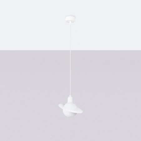 Lampy-sufitowe - lampa wisząca hyperion 1 biały sollux sl.1356 