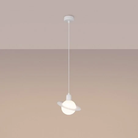 Lampy-sufitowe - lampa wisząca hyperion 1 biały sollux sl.1356 