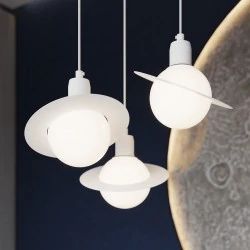 Lampy-sufitowe - lampa wisząca hyperion 1 biały sollux sl.1356 
