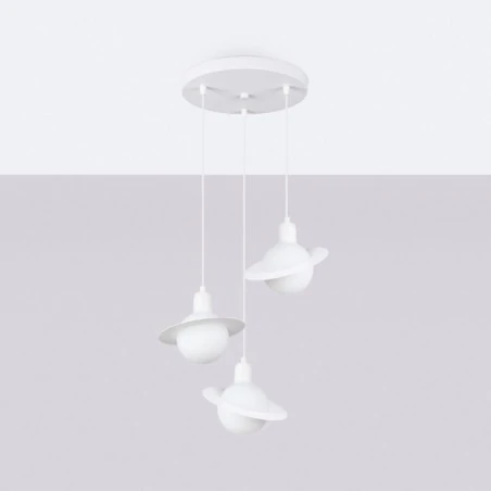 Lampy-sufitowe - lampa wisząca hyperion 3p biały sollux sl.1357 