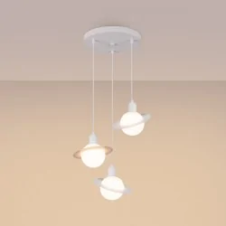 Lampy-sufitowe - lampa wisząca hyperion 3p biały sollux sl.1357 