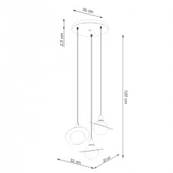 Lampy-sufitowe - lampa wisząca hyperion 3p biały sollux sl.1357 