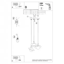 Lampy-sufitowe - lampa wisząca hyperion 3p biały sollux sl.1357 