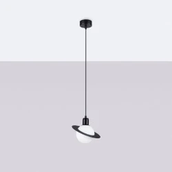 Lampy-sufitowe - lampa wisząca hyperion 1 czarny sollux sl.1358 