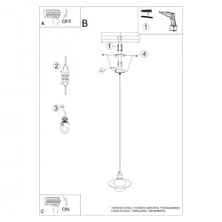 Lampy-sufitowe - lampa wisząca hyperion 1 czarny sollux sl.1358 