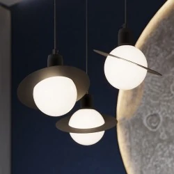 Lampy-sufitowe - lampa wisząca hyperion 1 czarny sollux sl.1358 