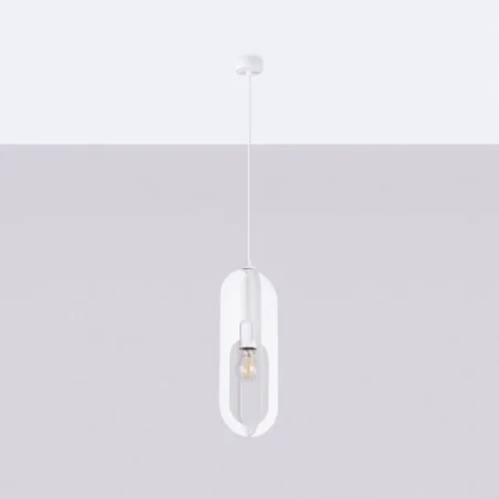 Lampy-sufitowe - lampa wisząca nicus 1 biała sollux sl.1360 