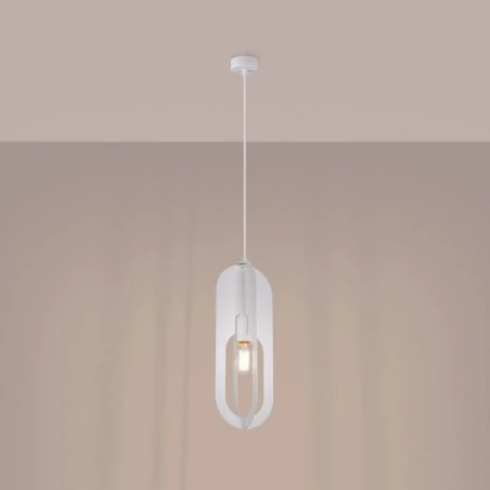 Lampy-sufitowe - lampa wisząca nicus 1 biała sollux sl.1360 