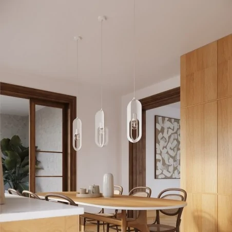 Lampy-sufitowe - lampa wisząca nicus 1 biała sollux sl.1360 