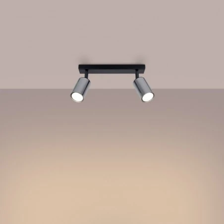 Lampy-sufitowe - plafon winx 2 czarny/chrom sollux sl.1367 