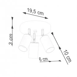 Lampy-sufitowe - plafon winx 3p czarny/chrom sollux sl.1369 