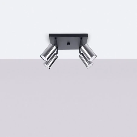 Lampy-sufitowe - plafon winx 4 czarny/chrom sollux sl.1370 