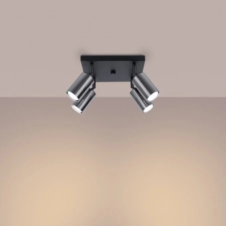 Lampy-sufitowe - plafon winx 4 czarny/chrom sollux sl.1370 