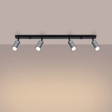 Lampy-sufitowe - plafon winx 4l czarny/chrom sollux sl.1371 