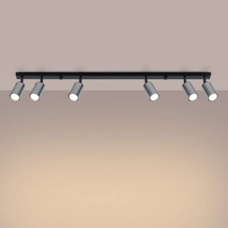 Lampy-sufitowe - plafon winx 6l czarny/chrom sollux sl.1372 