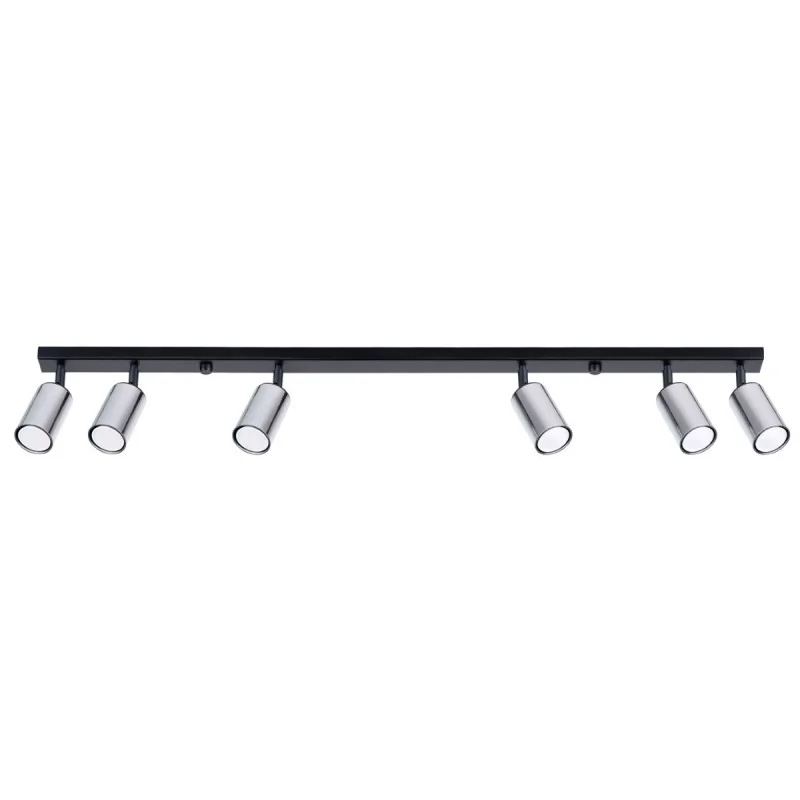 Lampy-sufitowe - plafon winx 6l czarny/chrom sollux sl.1372 firmy SOLLUX 