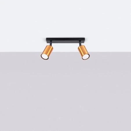 Lampy-sufitowe - plafon winx 2 czarny/miedź sollux sl.1375 