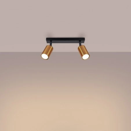 Lampy-sufitowe - plafon winx 2 czarny/miedź sollux sl.1375 