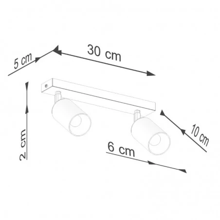 Lampy-sufitowe - plafon winx 2 czarny/miedź sollux sl.1375 