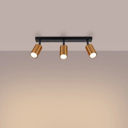 Lampy-sufitowe - plafon winx 3 czarny/miedź sollux sl.1376 