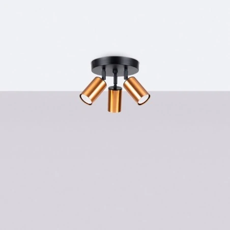 Lampy-sufitowe - plafon winx 3p czarny/miedź sollux sl.1377 