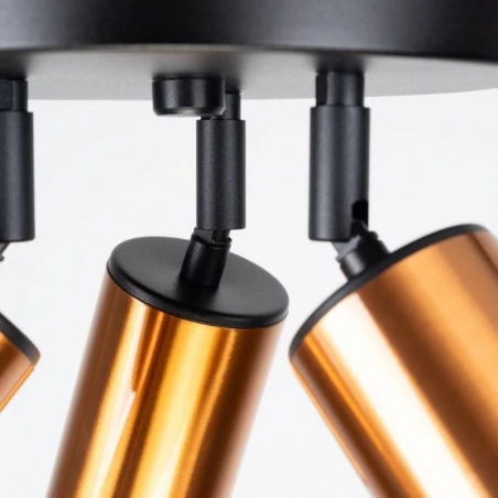 Lampy-sufitowe - plafon winx 3p czarny/miedź sollux sl.1377 