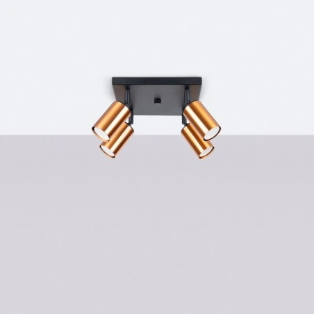 Lampy-sufitowe - plafon winx 4 czarny/miedź sollux sl.1378 