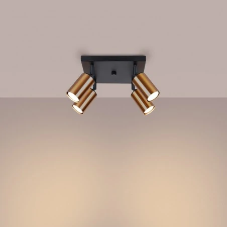 Lampy-sufitowe - plafon winx 4 czarny/miedź sollux sl.1378 