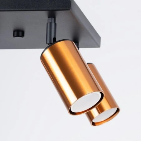 Lampy-sufitowe - plafon winx 4 czarny/miedź sollux sl.1378 