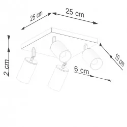 Lampy-sufitowe - plafon winx 4 czarny/miedź sollux sl.1378 