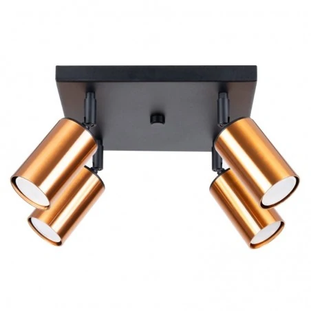 Lampy-sufitowe - plafon winx 4 czarny/miedź sollux sl.1378 