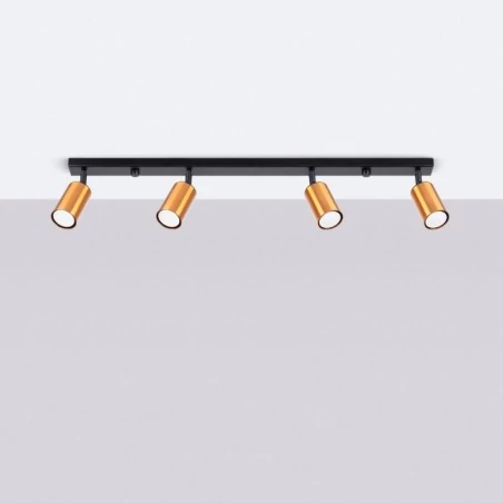 Lampy-sufitowe - plafon winx 4l czarny/miedź sollux sl.1379 