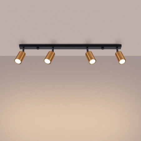 Lampy-sufitowe - plafon winx 4l czarny/miedź sollux sl.1379 