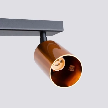 Lampy-sufitowe - plafon winx 6l czarny/miedź sollux sl.1380 