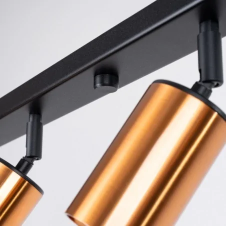 Lampy-sufitowe - plafon winx 6l czarny/miedź sollux sl.1380 