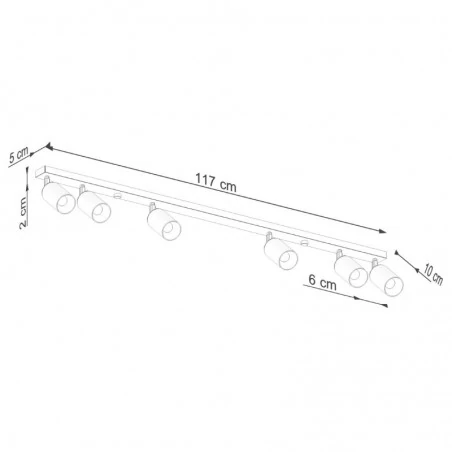 Lampy-sufitowe - plafon winx 6l czarny/miedź sollux sl.1380 