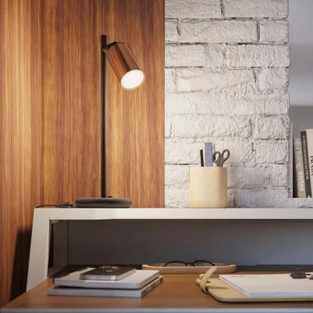 Lampki-biurkowe - lampa biurkowa winx czarny/miedź sollux sl.1381 