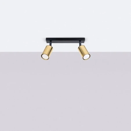 Lampy-sufitowe - plafon winx 2 czarny/złoty sollux sl.1383 