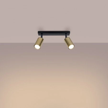 Lampy-sufitowe - plafon winx 2 czarny/złoty sollux sl.1383 