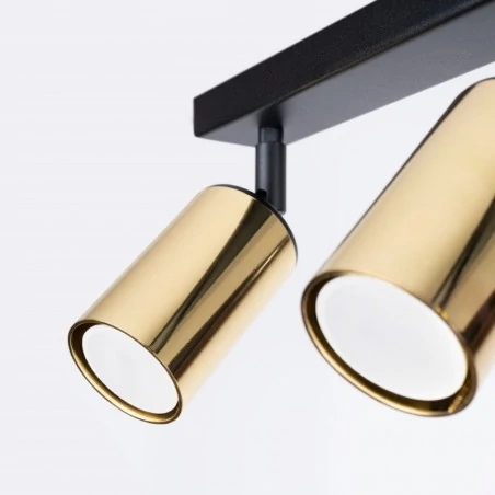 Lampy-sufitowe - plafon winx 2 czarny/złoty sollux sl.1383 