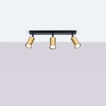 Lampy-sufitowe - plafon winx 3 czarny/złoty sollux sl.1384 