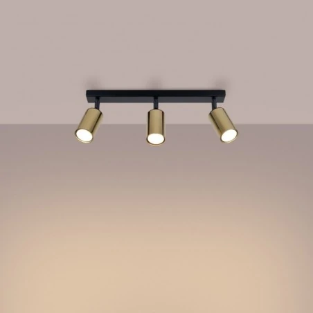 Lampy-sufitowe - plafon winx 3 czarny/złoty sollux sl.1384 