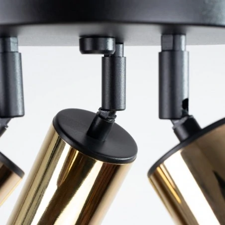 Lampy-sufitowe - plafon winx 3p czarny/złoty sollux sl.1385 