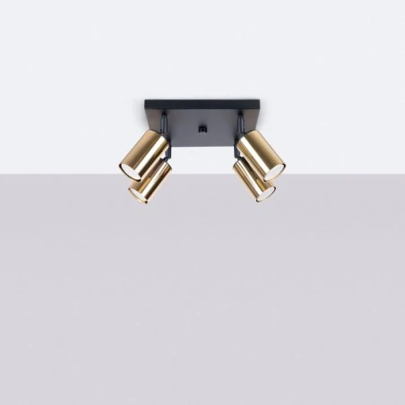 Lampy-sufitowe - plafon winx 4 czarny/złoty sollux sl.1386 