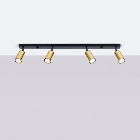 Lampy-sufitowe - plafon winx 4l czarny/złoty sollux sl.1387 