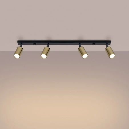 Lampy-sufitowe - plafon winx 4l czarny/złoty sollux sl.1387 