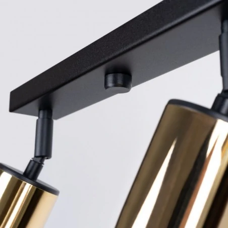 Lampy-sufitowe - plafon winx 4l czarny/złoty sollux sl.1387 