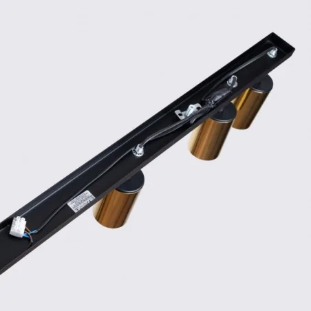 Lampy-sufitowe - plafon listwa oświetleniowa na 6 punktów winx 6l czarny/złoty sollux sl.1388 