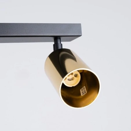 Lampy-sufitowe - plafon listwa oświetleniowa na 6 punktów winx 6l czarny/złoty sollux sl.1388 